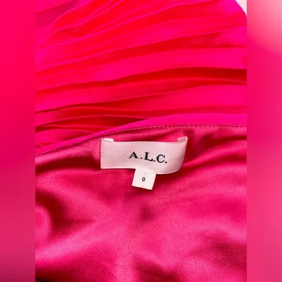 A.L.C Pink One Shoulder Midi Dress (Size 0)